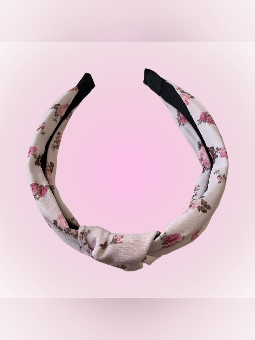 Floral Twist Headband in Light Pink